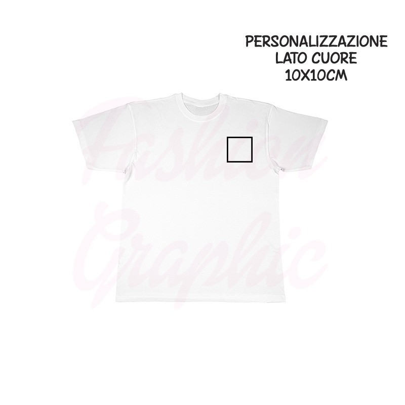 t-shirt uomo donna personalizzata stampa retro più lato cuore un