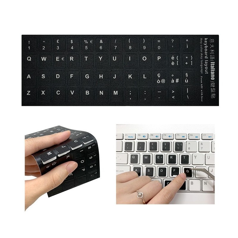 Adesivi per tastiera italiana lettere nere da notebook portatile pc mac